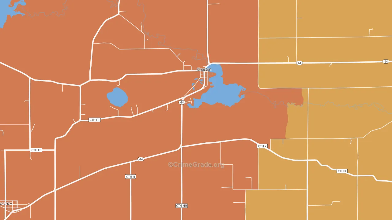Kingston, WI Map of Murder Rates