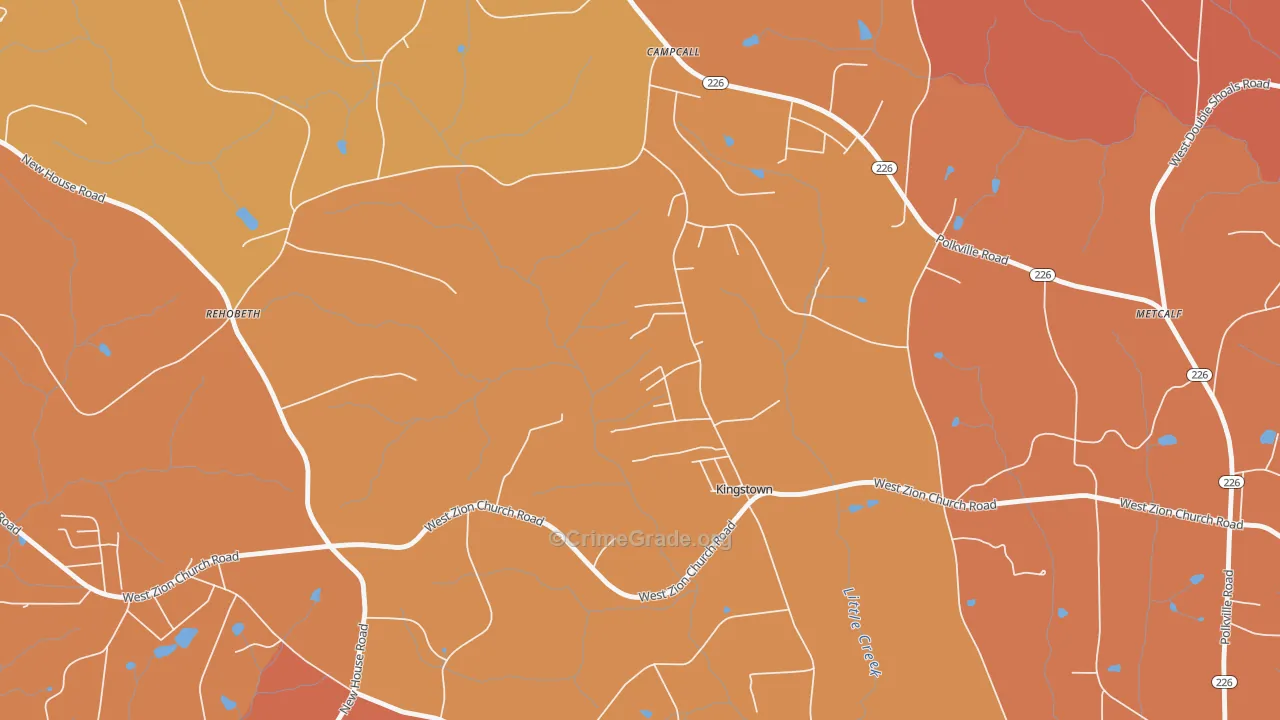 Kingstown, NC Map of Murder Rates