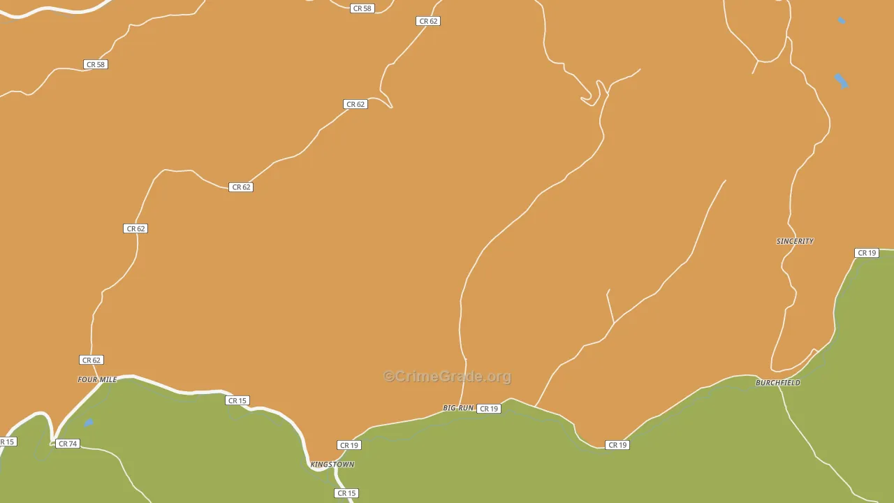 Kingstown, WV Map of Murder Rates
