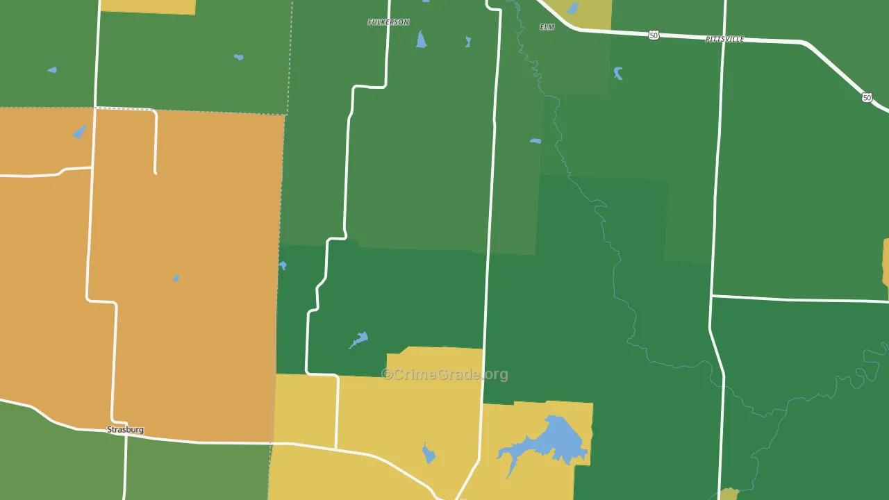 Kingsville, MO Map of Murder Rates