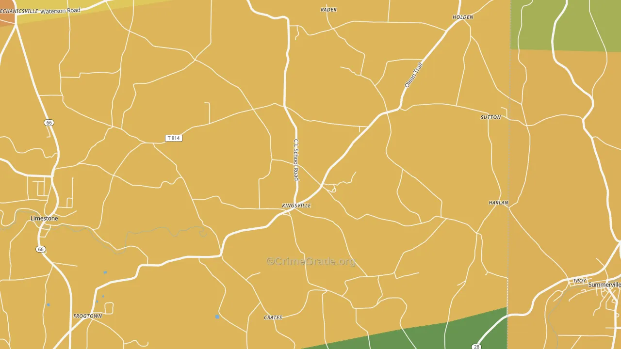 Kingsville, PA Map of Murder Rates