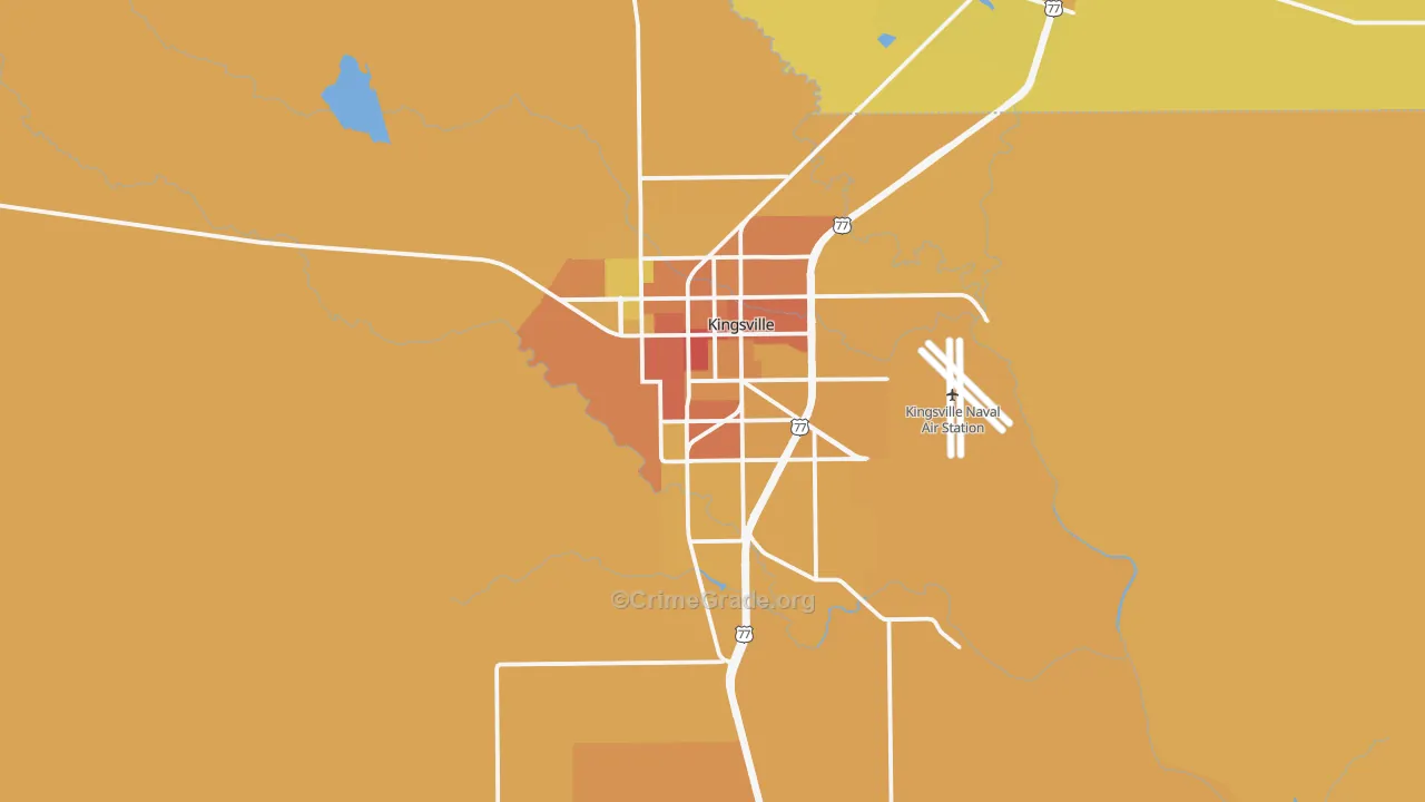 Kingsville, TX Map of Murder Rates