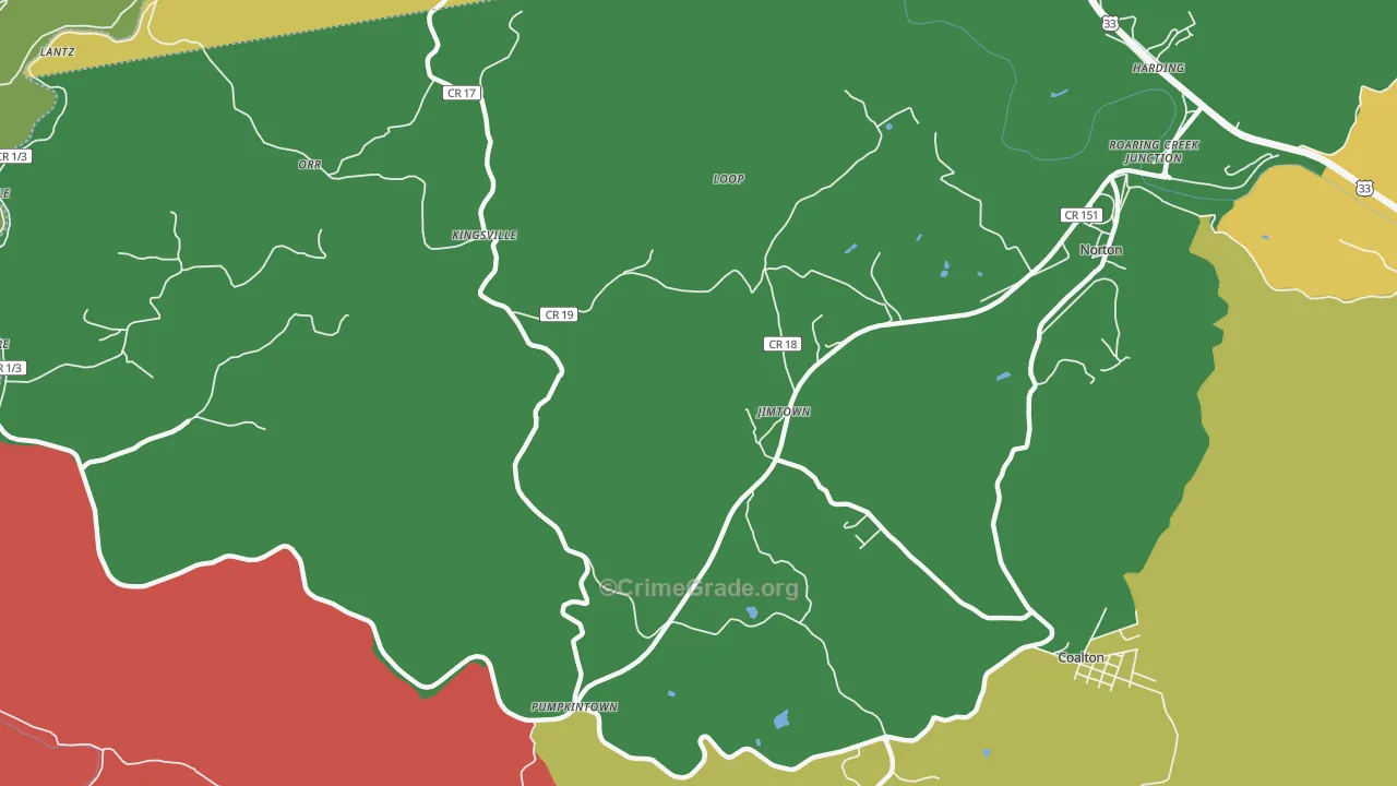 Kingsville, WV Map of Murder Rates