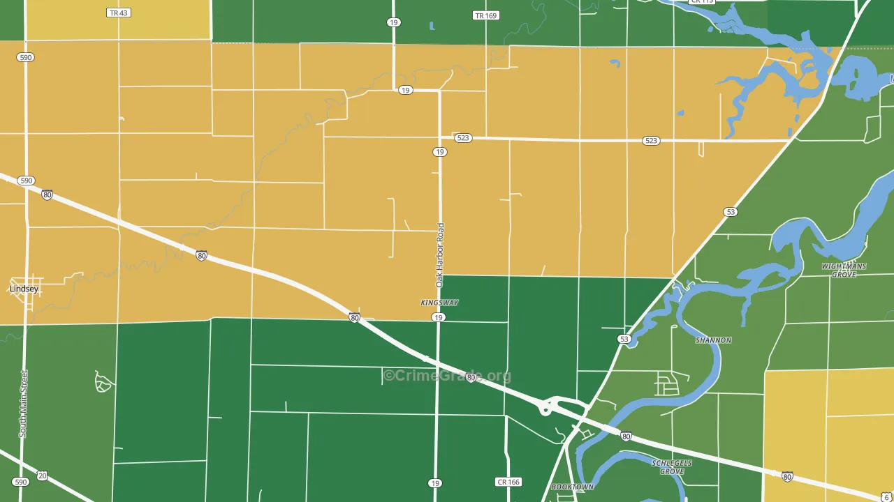 Kingsway, OH Map of Murder Rates