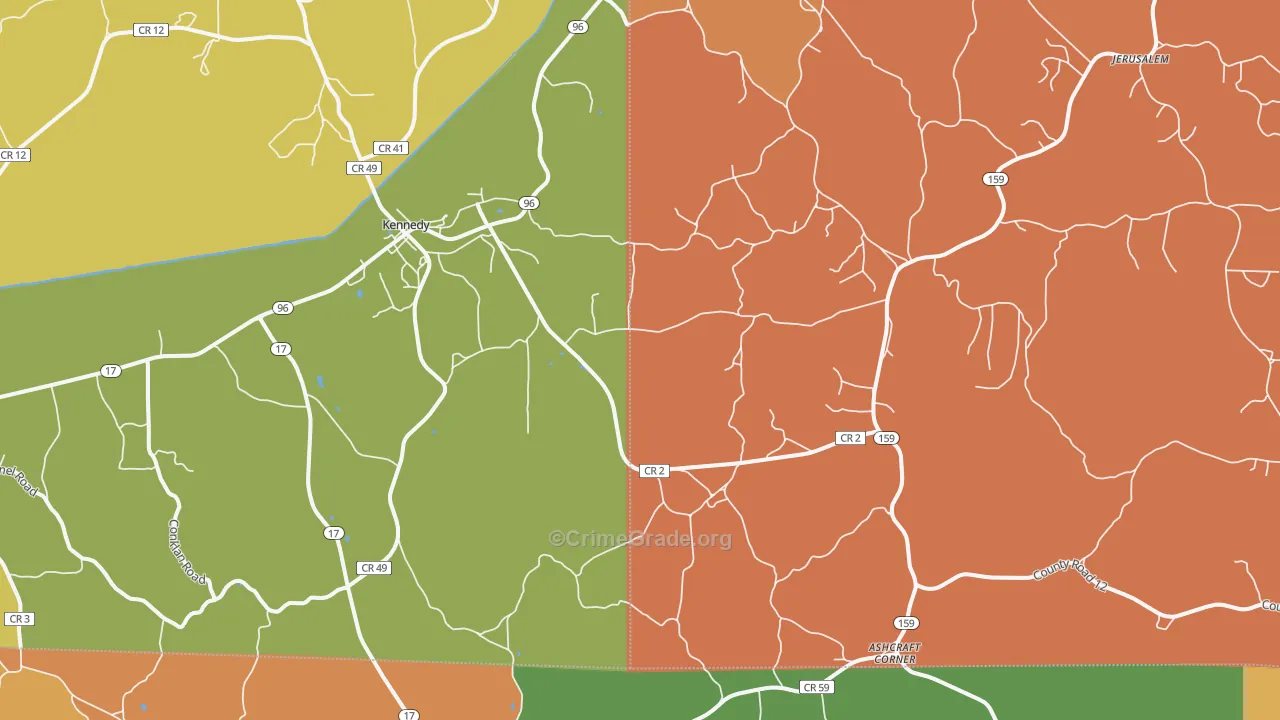 Kingville, AL Map of Murder Rates