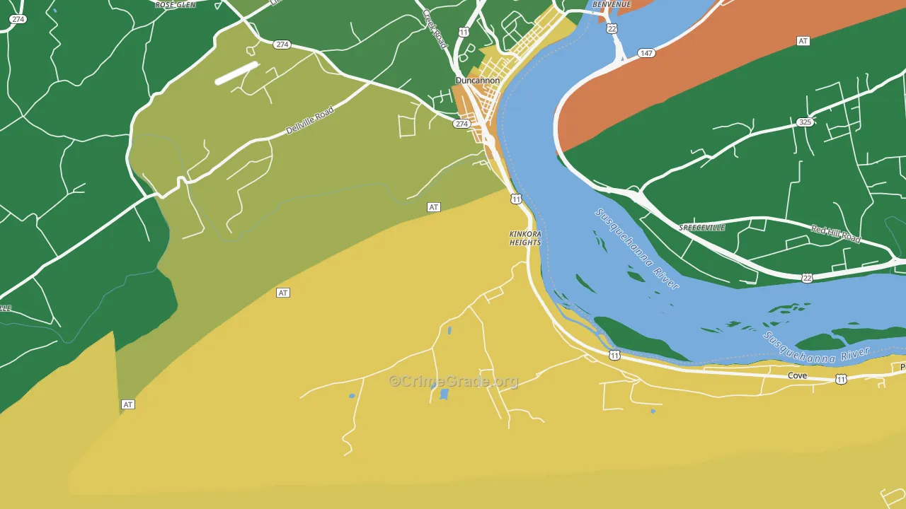 Kinkora Heights, PA Map of Murder Rates
