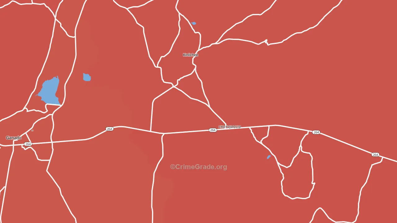 Kinlichee, AZ Map of Murder Rates