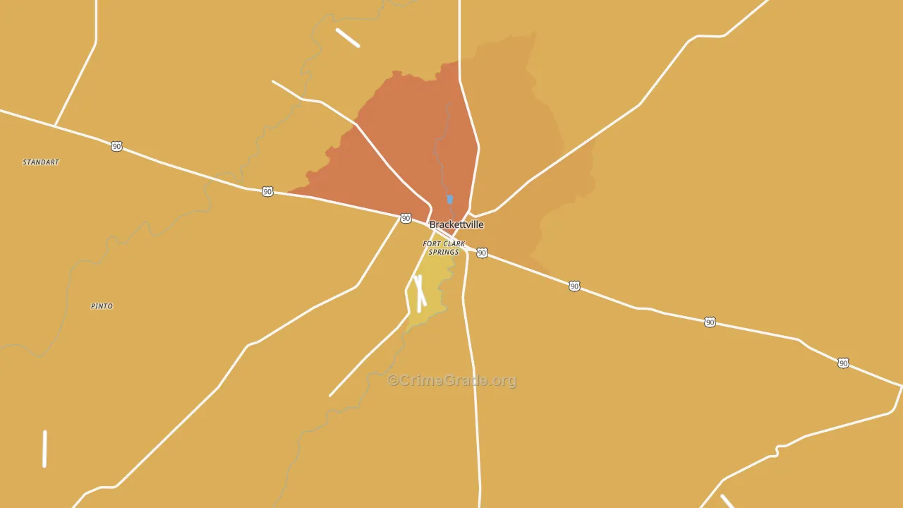 Kinney County, TX Map of Murder Rates