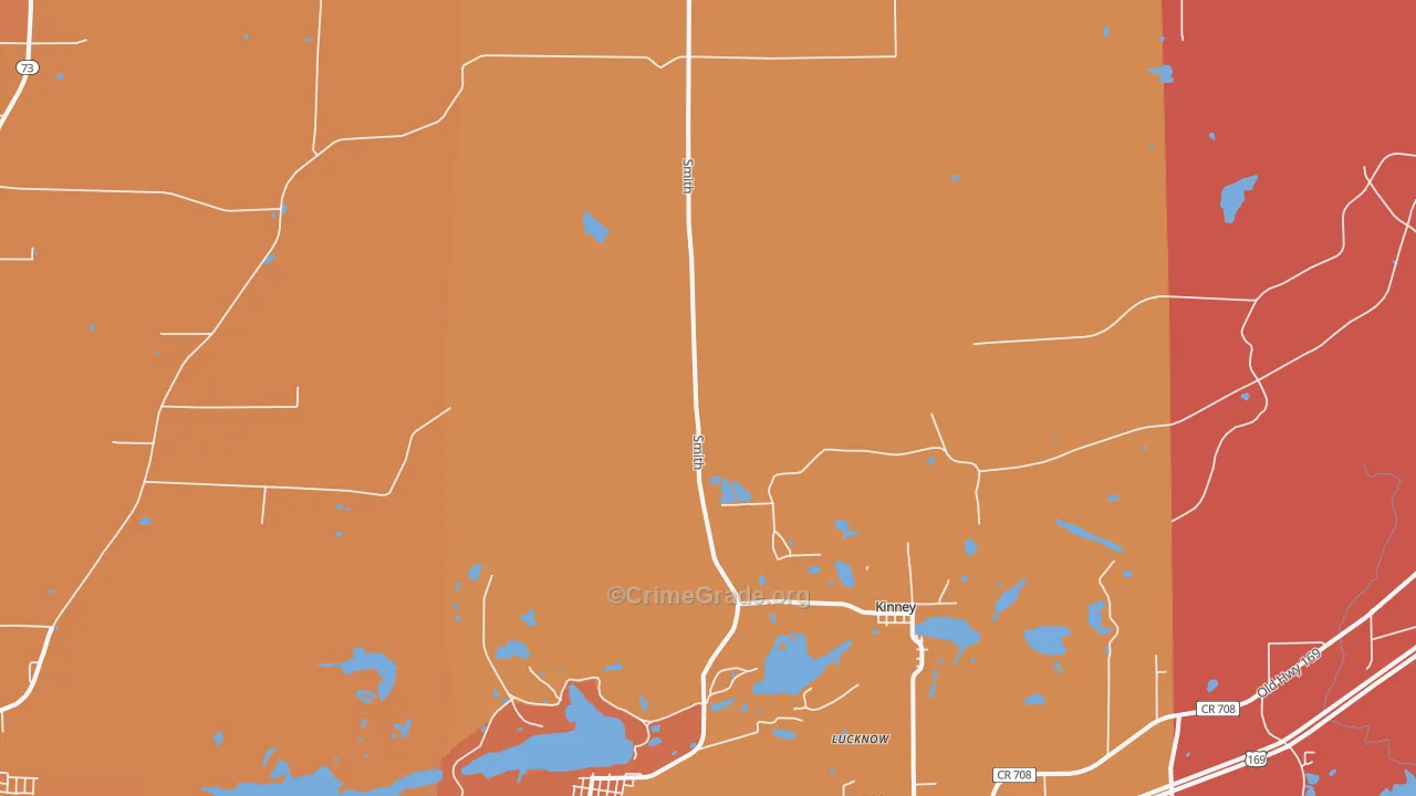 Kinney, MN Map of Murder Rates