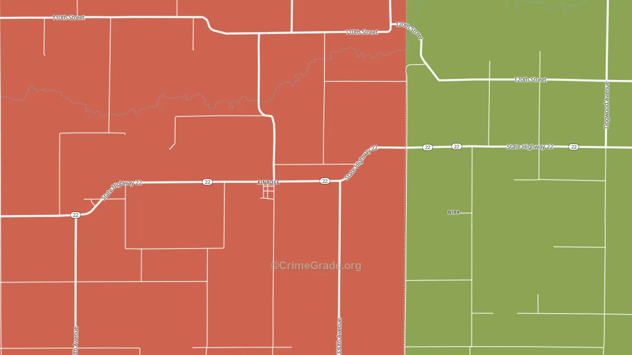 Kinross, IA Map of Murder Rates
