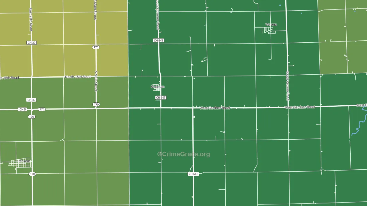 Kinsman, IL Map of Murder Rates