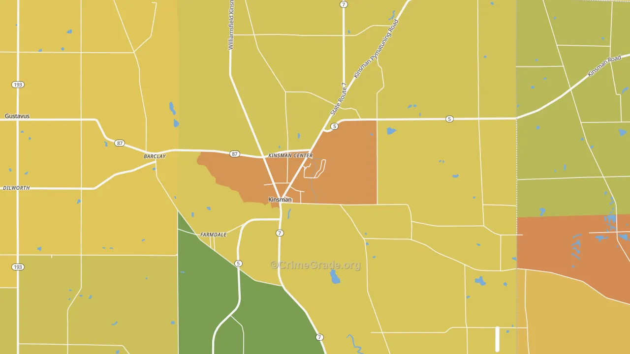 Kinsman, OH Map of Murder Rates