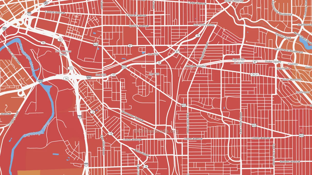 Kinsmith, Cleveland, OH Map of Murder Rates