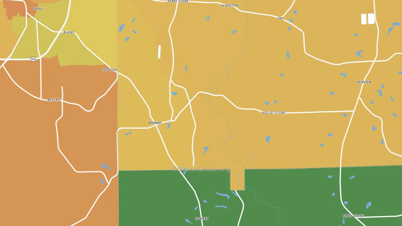 Kinston, AL Map of Murder Rates