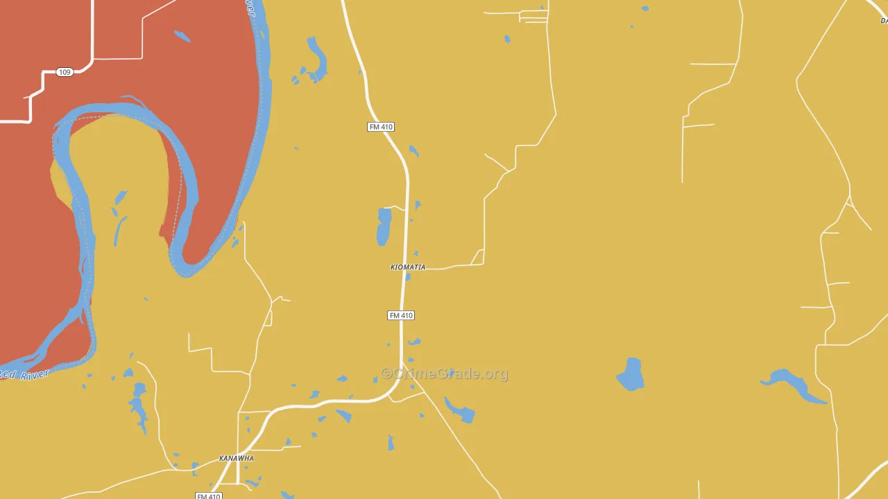 Kiomatia, TX Map of Murder Rates