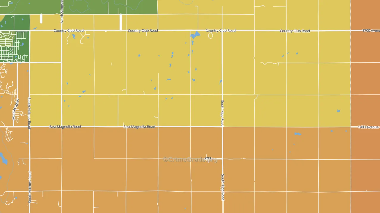 Kipp, KS Map of Murder Rates