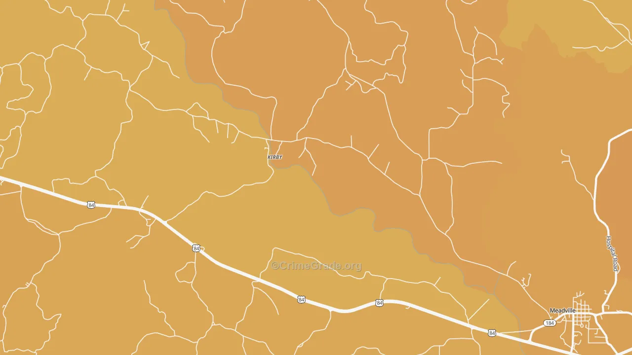 Kirby, MS Map of Murder Rates