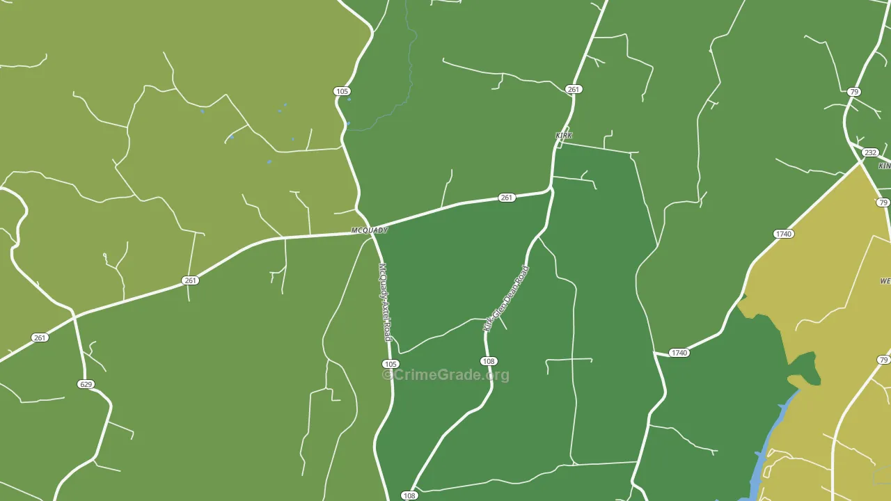 Kirk, KY Map of Murder Rates
