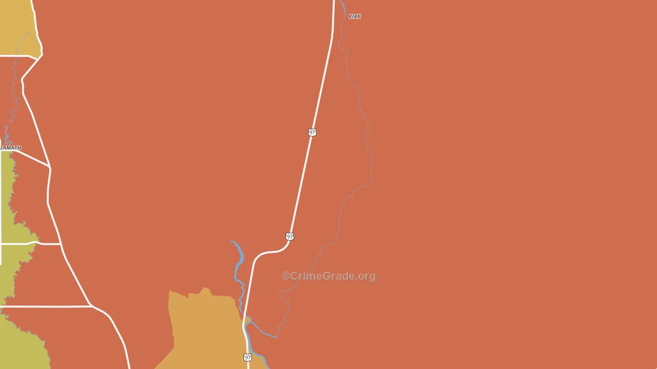 Kirk, OR Map of Murder Rates