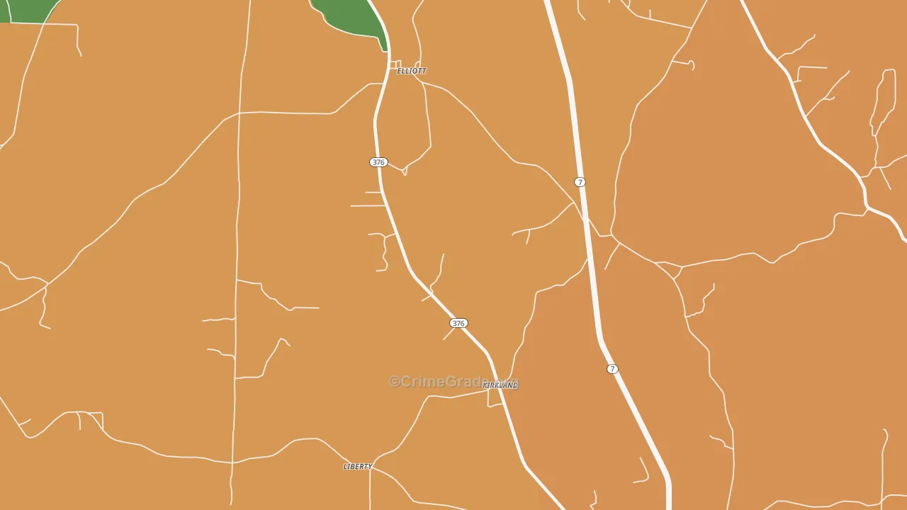 Kirkland, AR Map of Murder Rates