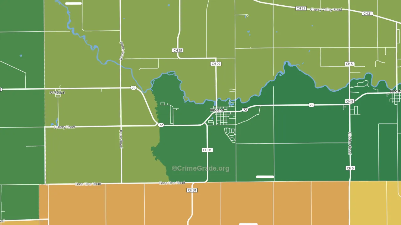 Kirkland, IL Map of Murder Rates