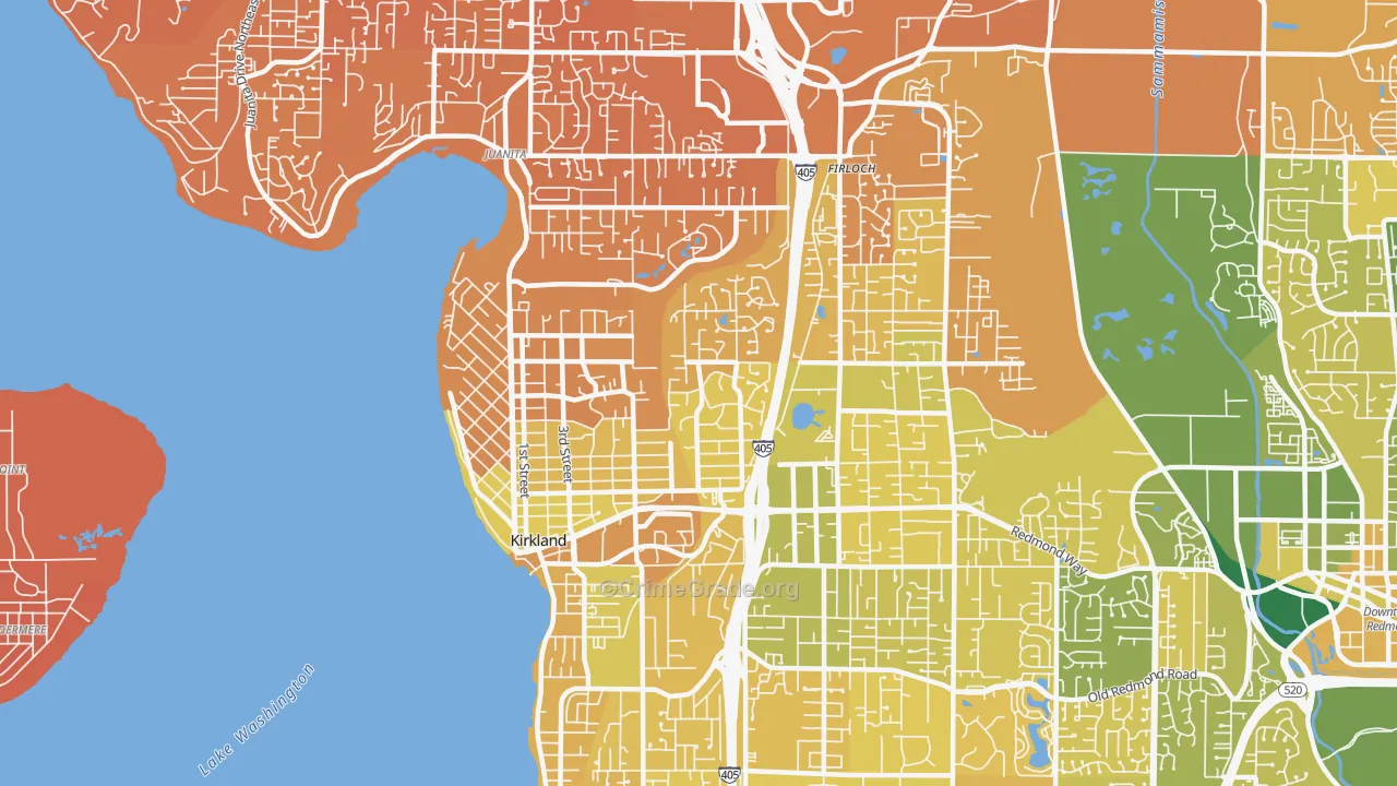 Kirkland, WA Map of Murder Rates