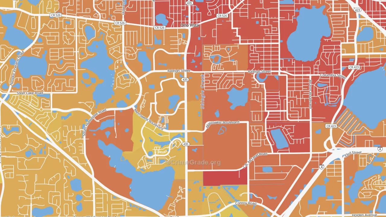 Kirkman North, Orlando, FL Map of Murder Rates