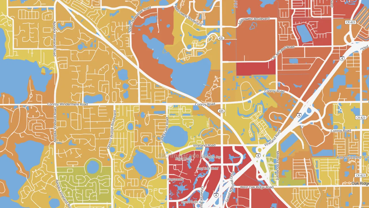 Kirkman South, Orlando, FL Map of Murder Rates