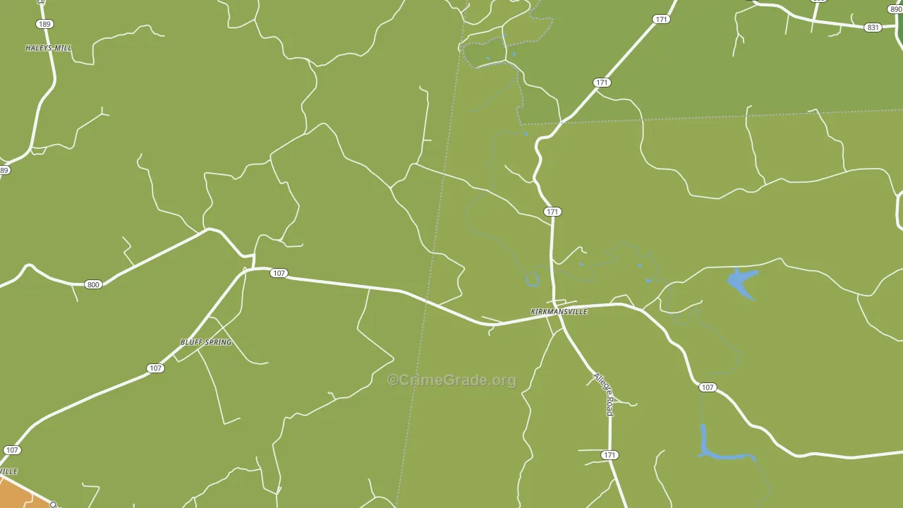 Kirkmansville, KY Map of Murder Rates