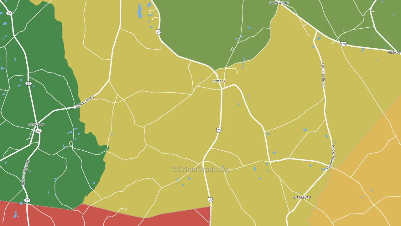 Kirksey, SC Map of Murder Rates