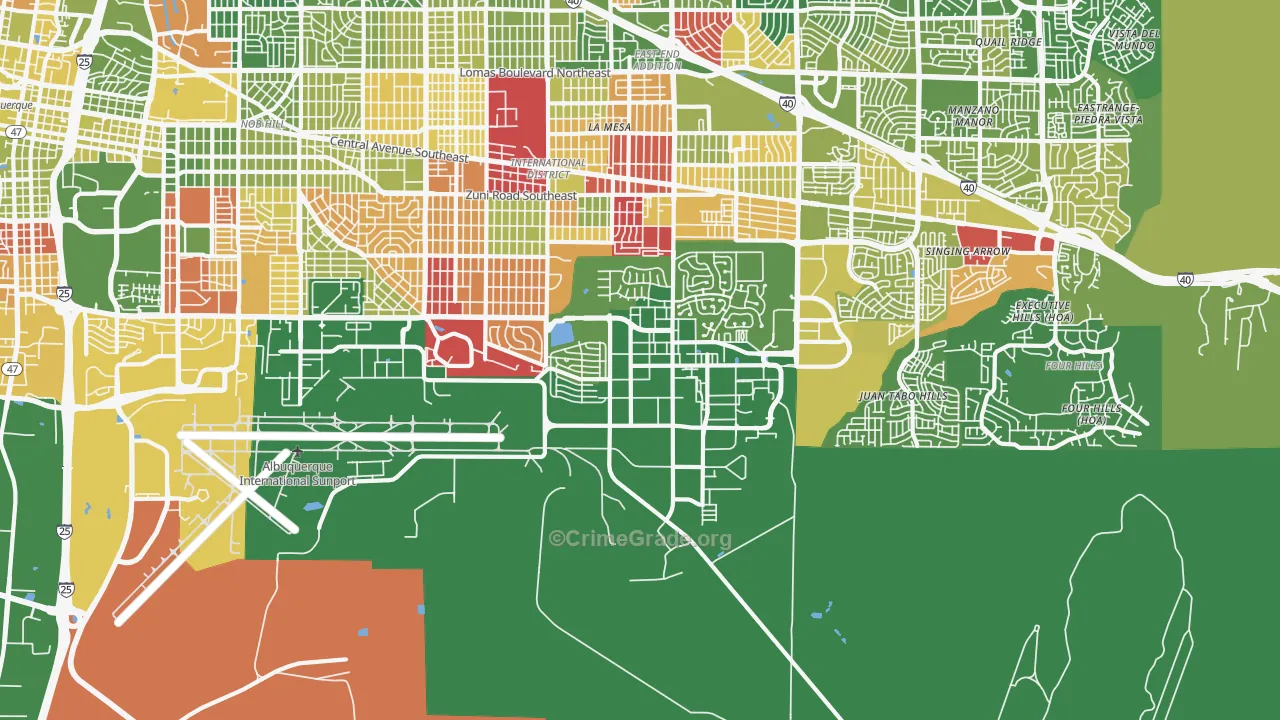 Kirtland Afb, NM Map of Murder Rates