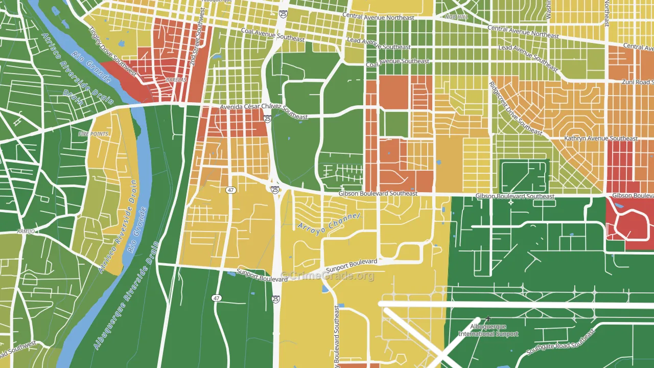 Kirtland Community, Albuquerque, NM Map of Murder Rates