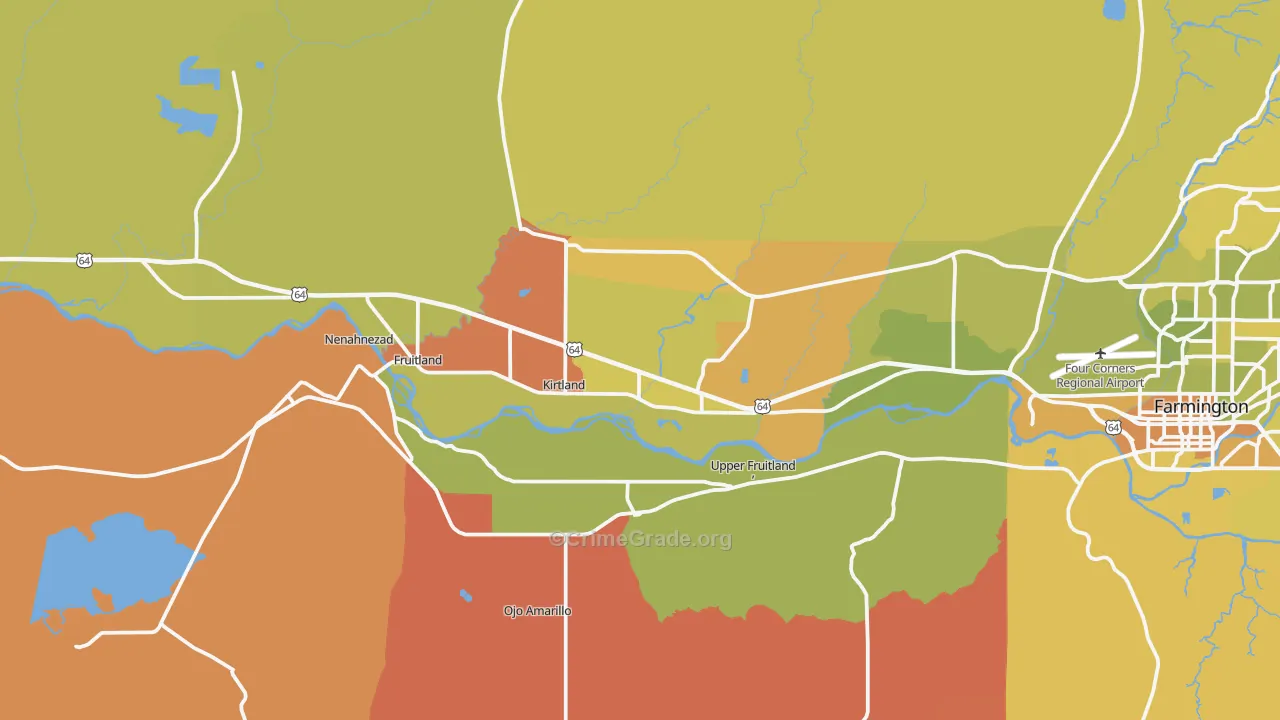 Kirtland, NM Map of Murder Rates