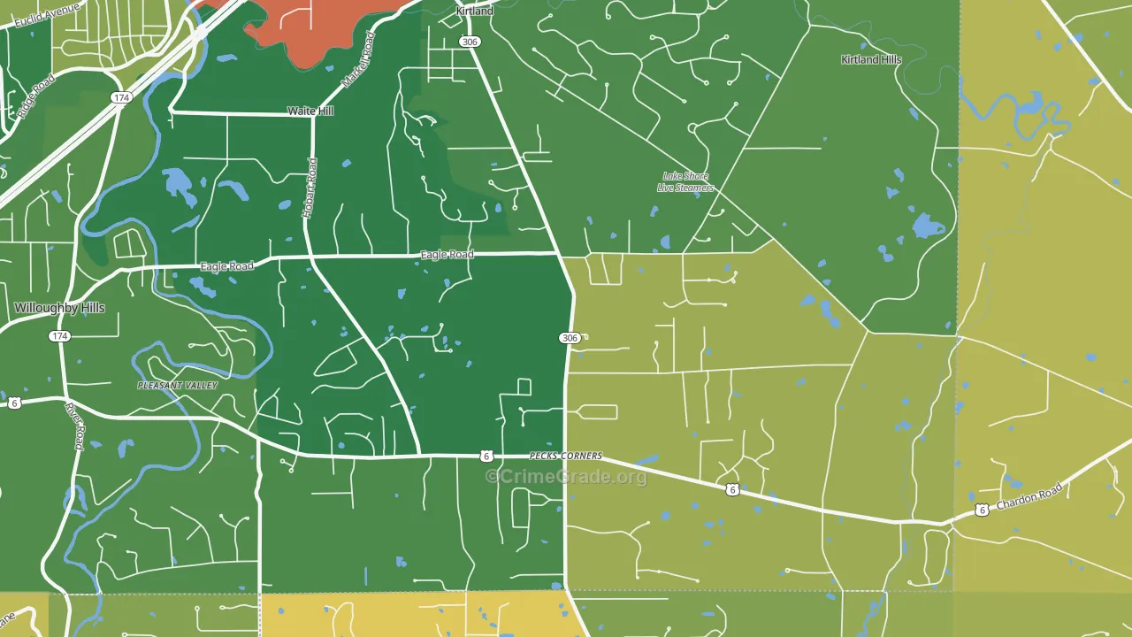 Kirtland, OH Map of Murder Rates