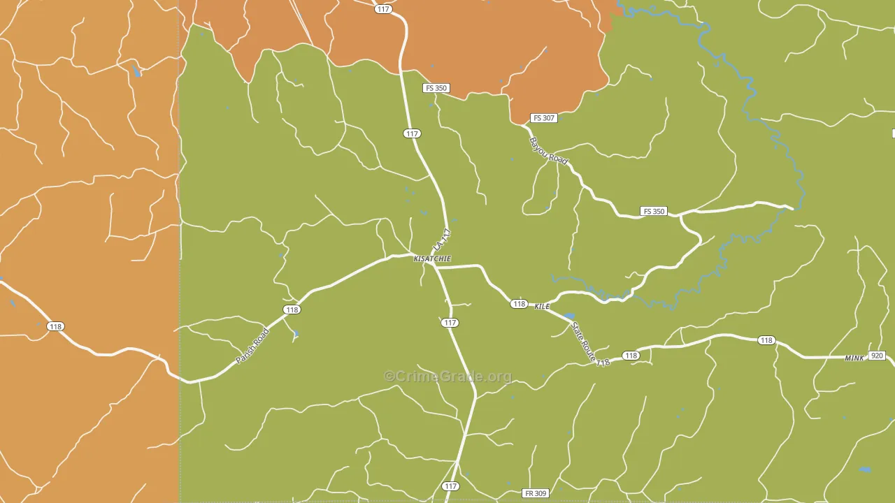 Kisatchie, LA Map of Murder Rates