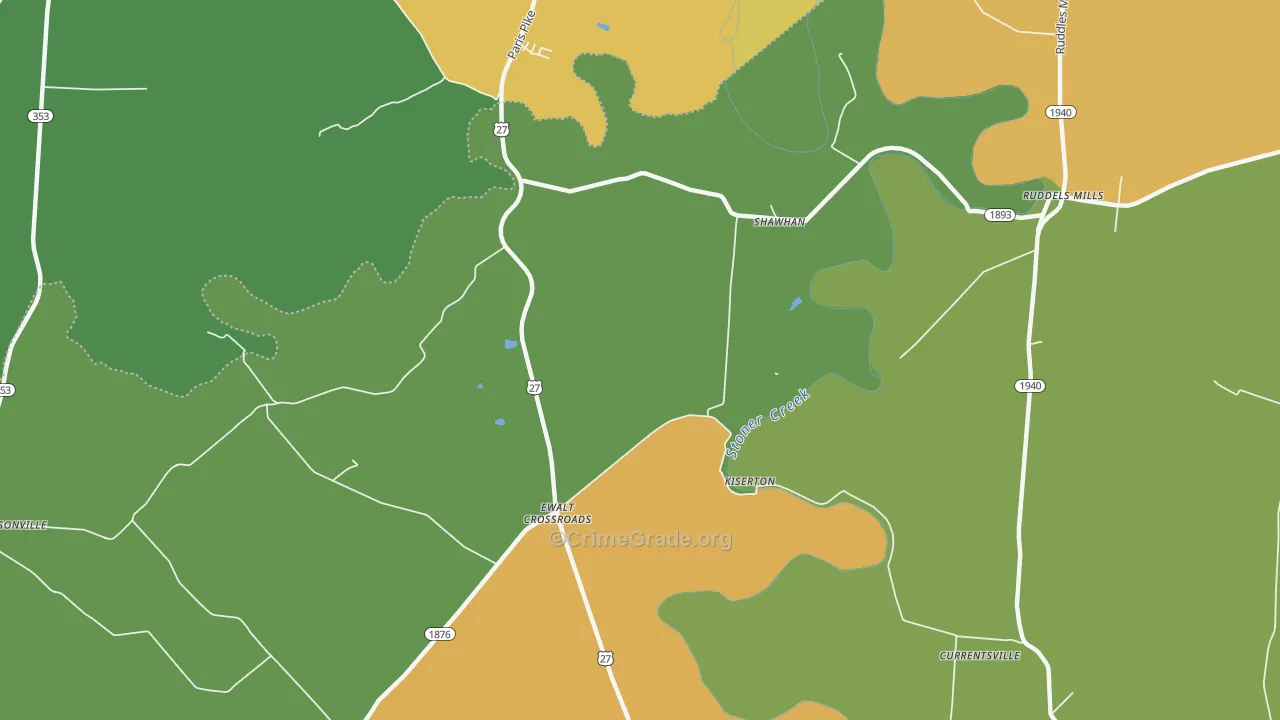 Kiserton, KY Map of Murder Rates