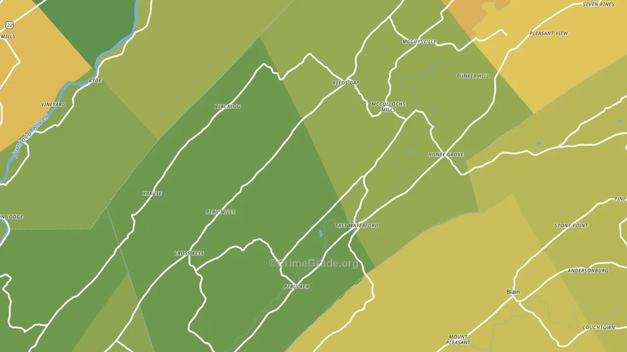 Kistler, PA Map of Murder Rates