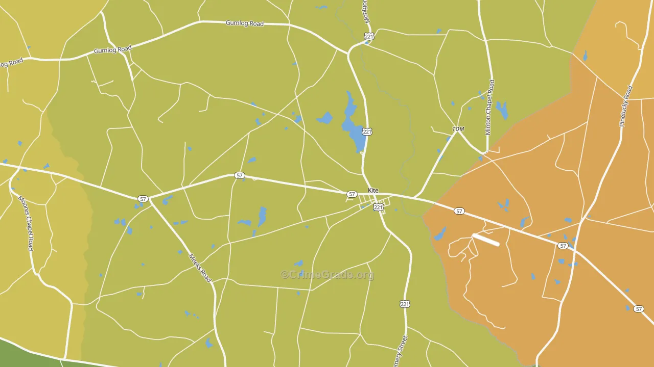 Kite, GA Map of Murder Rates