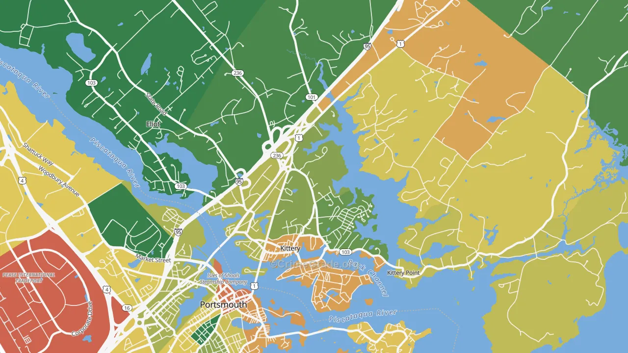 Kittery, ME Map of Murder Rates