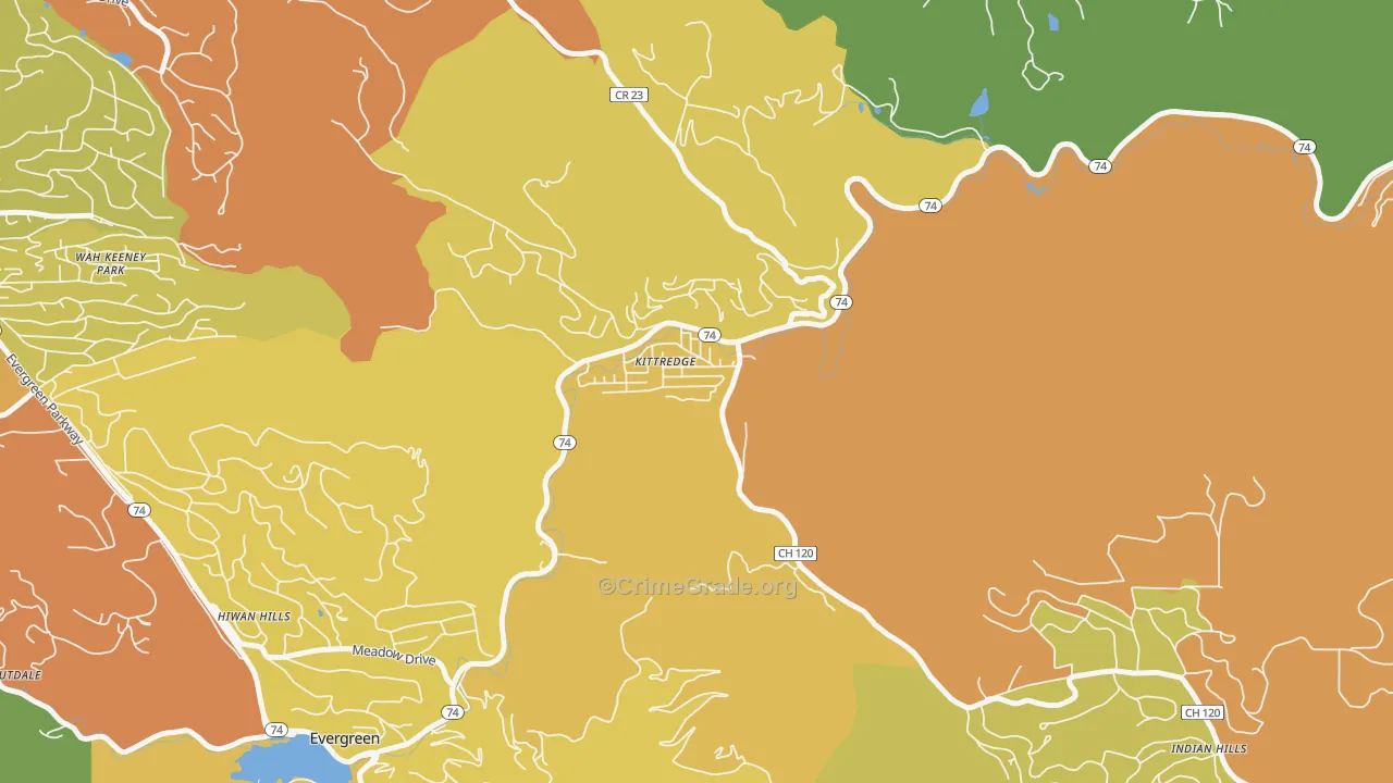 Kittredge, CO Map of Murder Rates