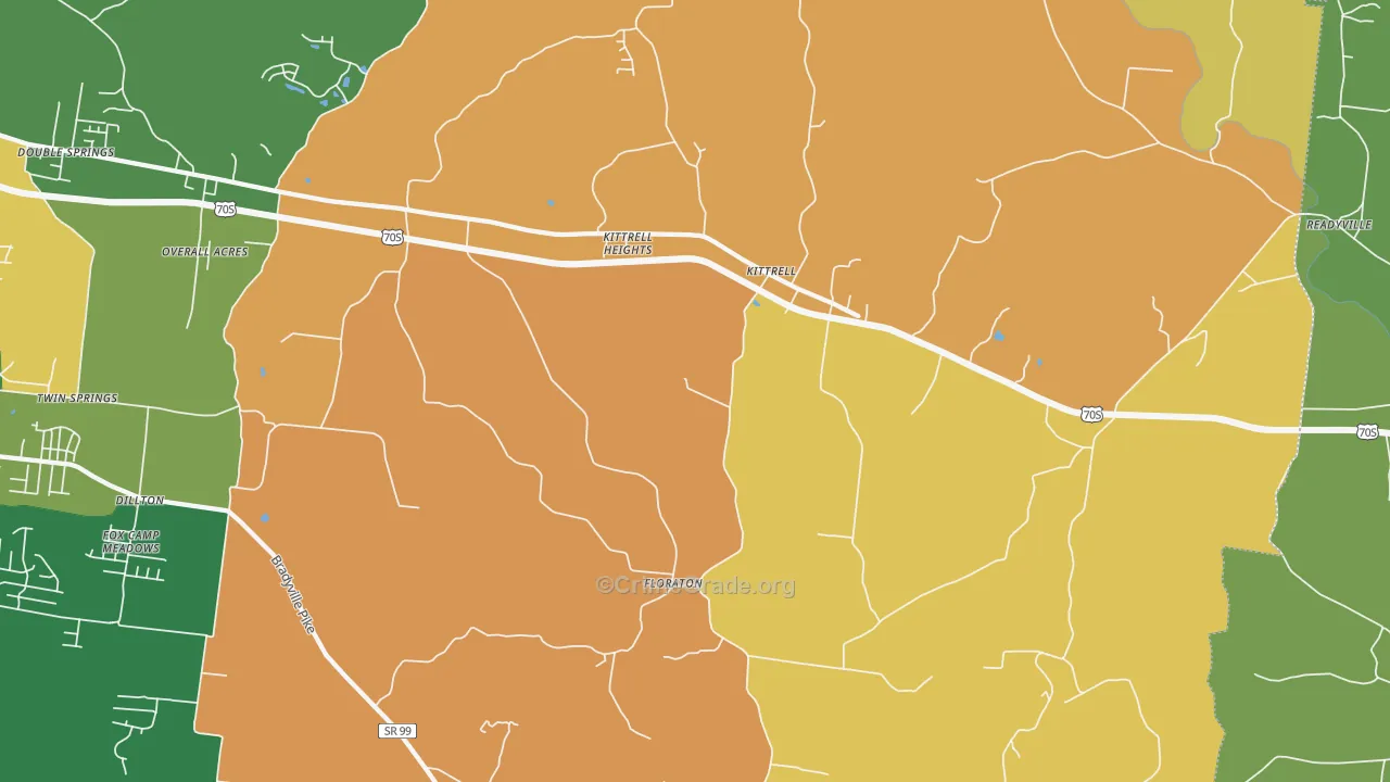 Kittrell, TN Map of Murder Rates