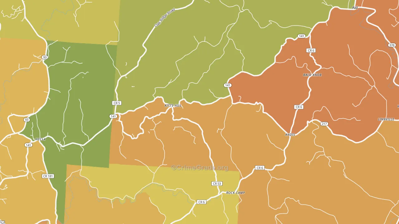 Kitts Hill, OH Map of Murder Rates