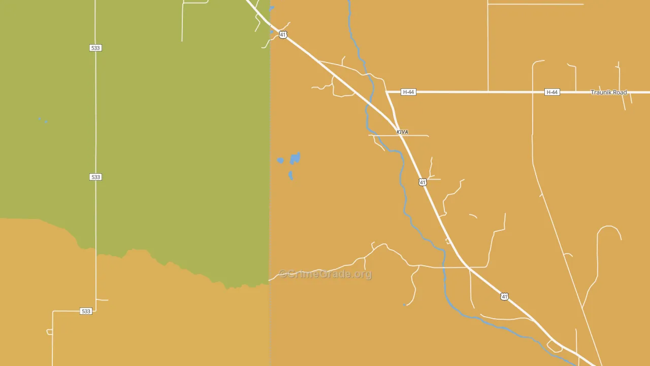 Kiva, MI Map of Murder Rates