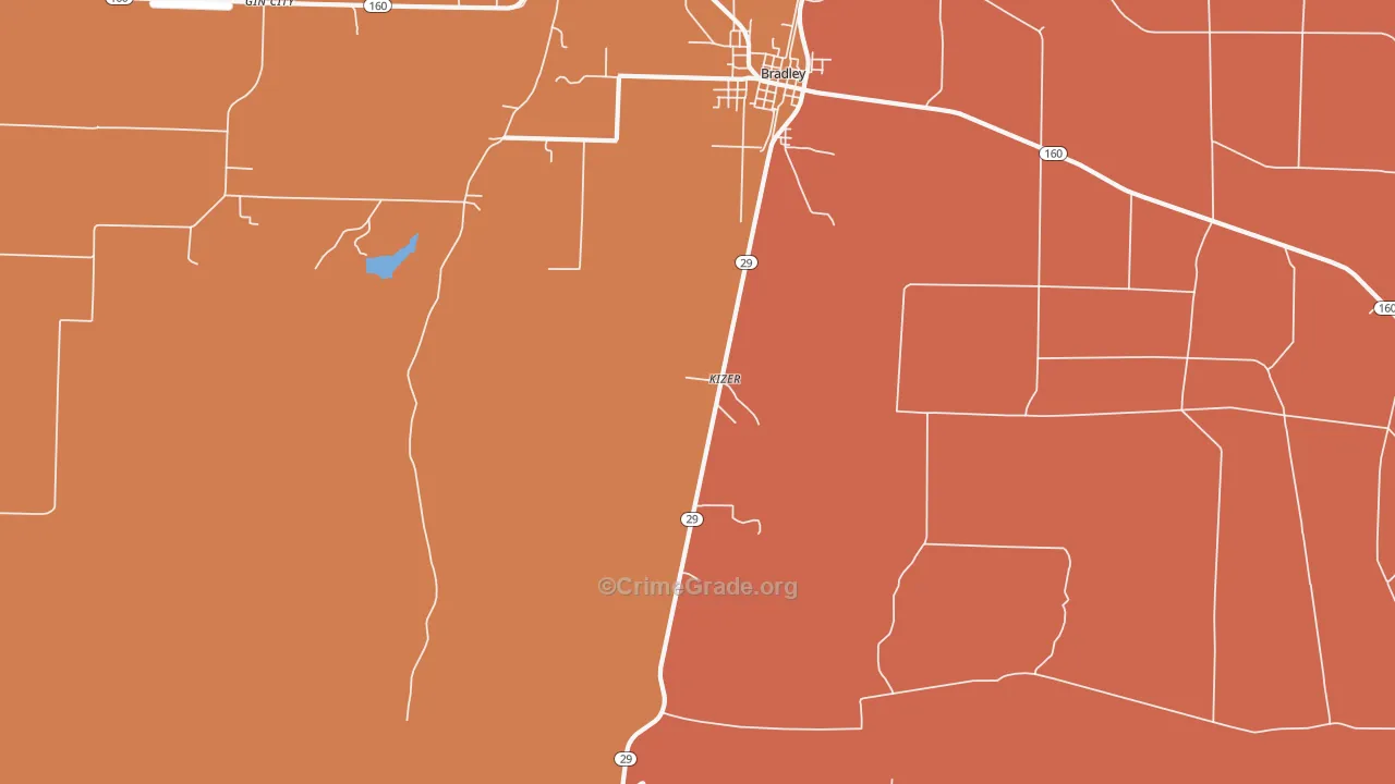 Kizer, AR Map of Murder Rates