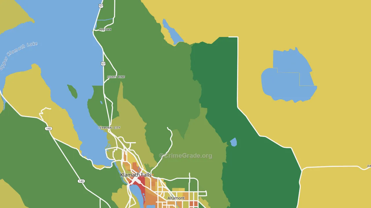 Klamath County, OR Map of Murder Rates