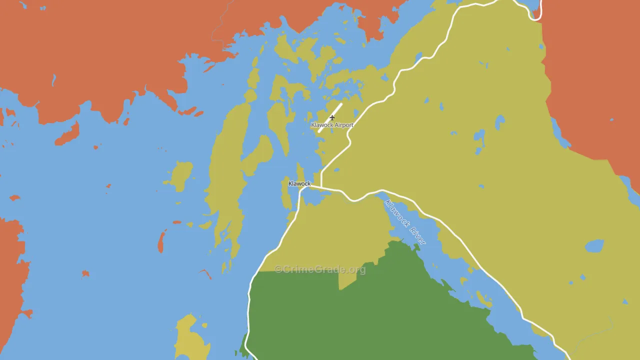 Klawock, AK Map of Murder Rates