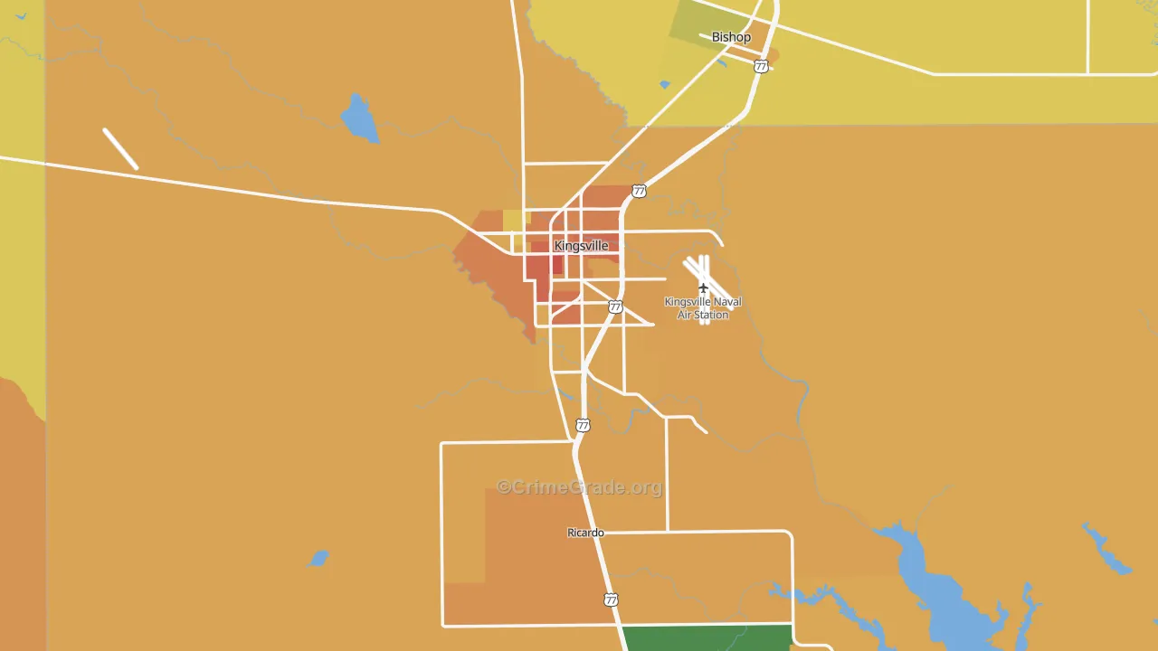 Kleberg County, TX Map of Murder Rates