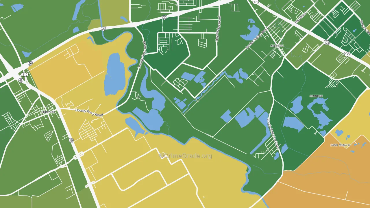 Kleberg, TX Map of Murder Rates