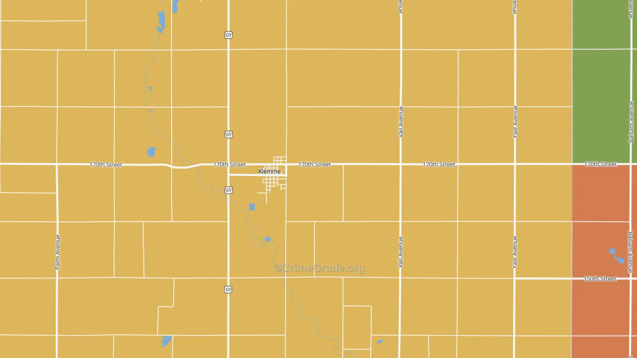 Klemme, IA Map of Murder Rates