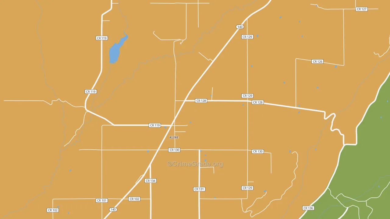 Kline, CO Map of Murder Rates